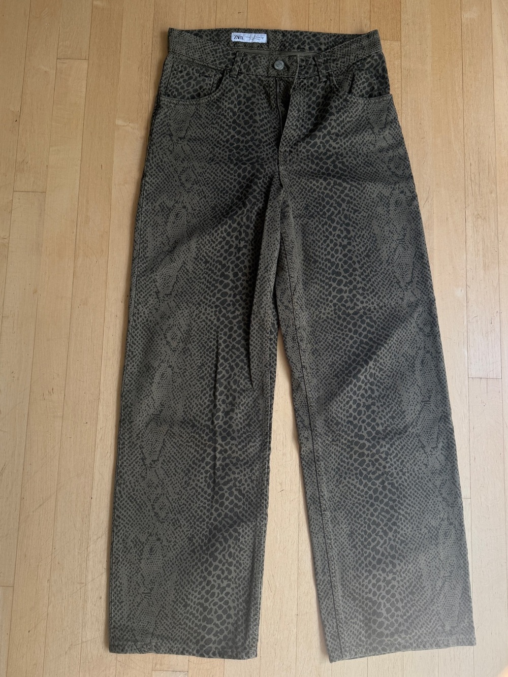 Zara Green Snake Print Women's Jeans